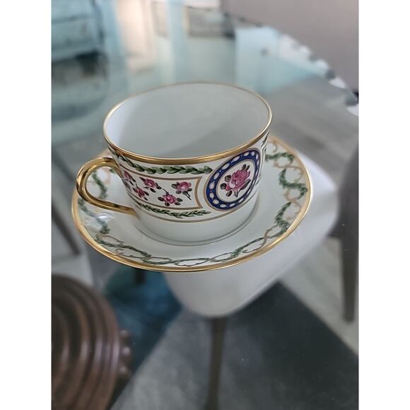 Haviland Limoges Cup & Saucer Set Louveciennes France Tea Estate Gold Trim China - Picture 2 of 13